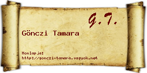Gönczi Tamara névjegykártya